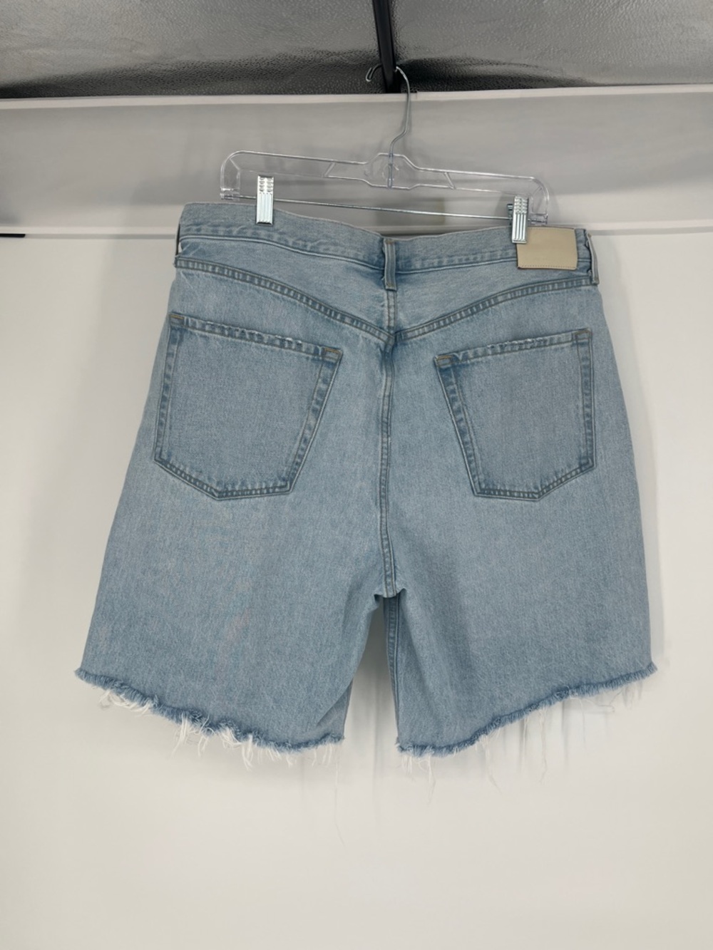 Citizens Of Humanity Ayla Long Inseam Light Blue Distressed Denim Shorts 34 - Picture 6 of 11